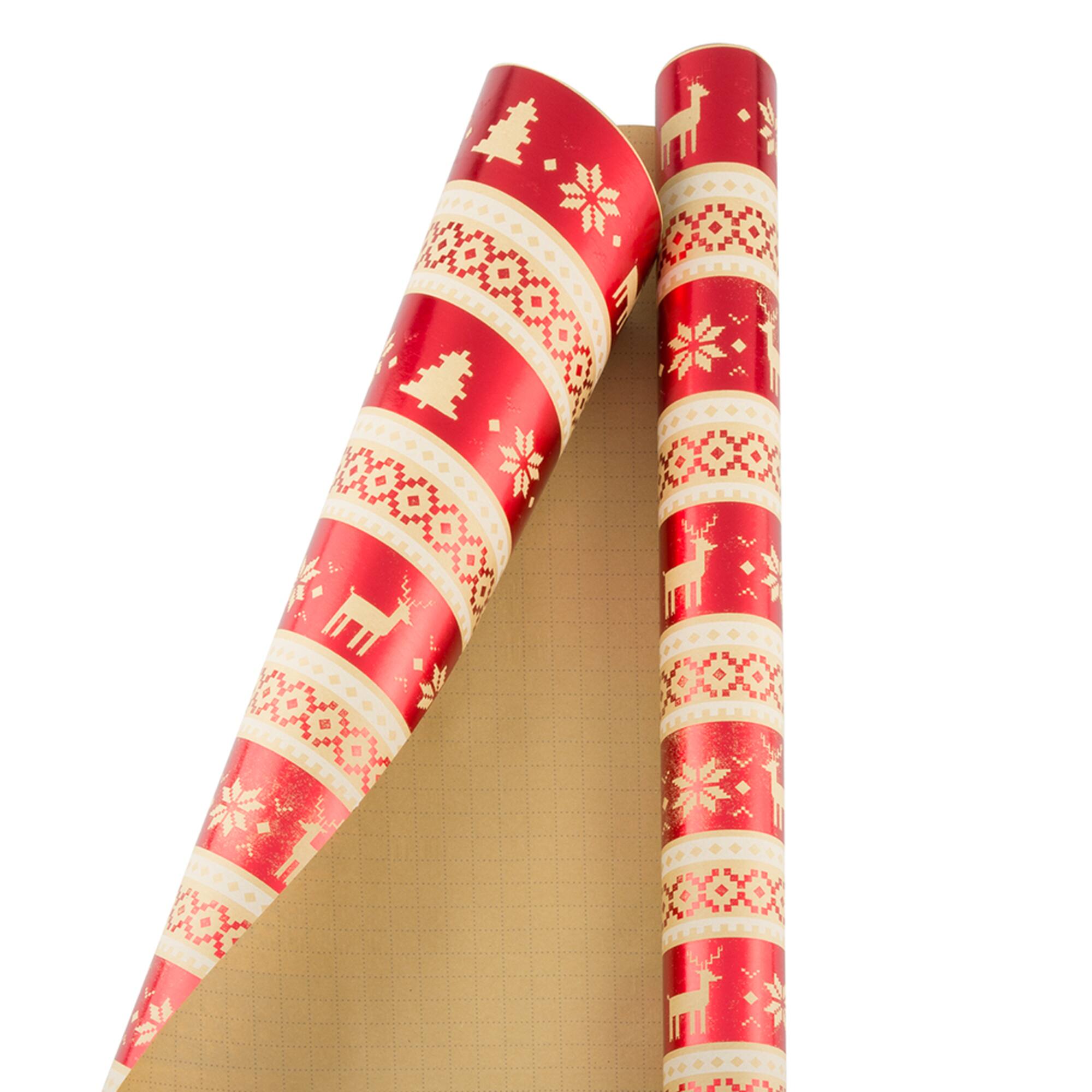 JAM Paper Pixel Christmas Holiday Gift Wrap